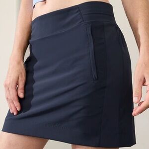 Athleta Brooklyn Mid Rise Golf Tennis Skort (Skirt with Shorts) Navy Blue Size 8